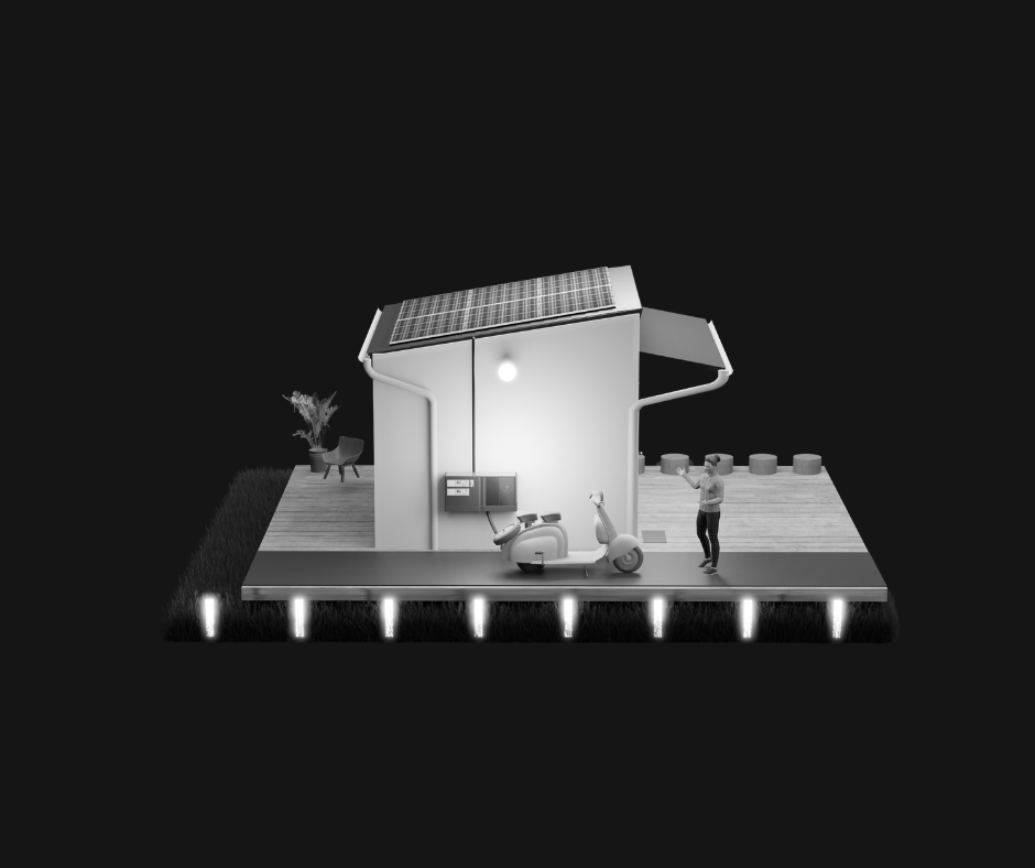 3d rendered home with solar